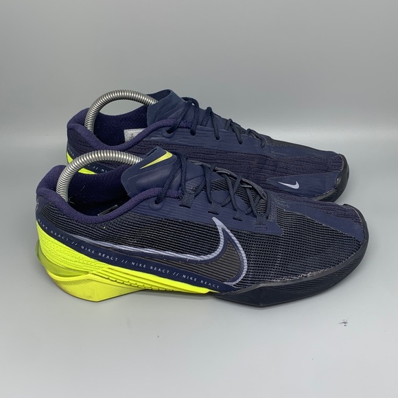 Nike React Metcon Turbo Navy Volt CrossTraining Shoes CT1243-400 Men’s Sz 9 - Picture 1 of 10